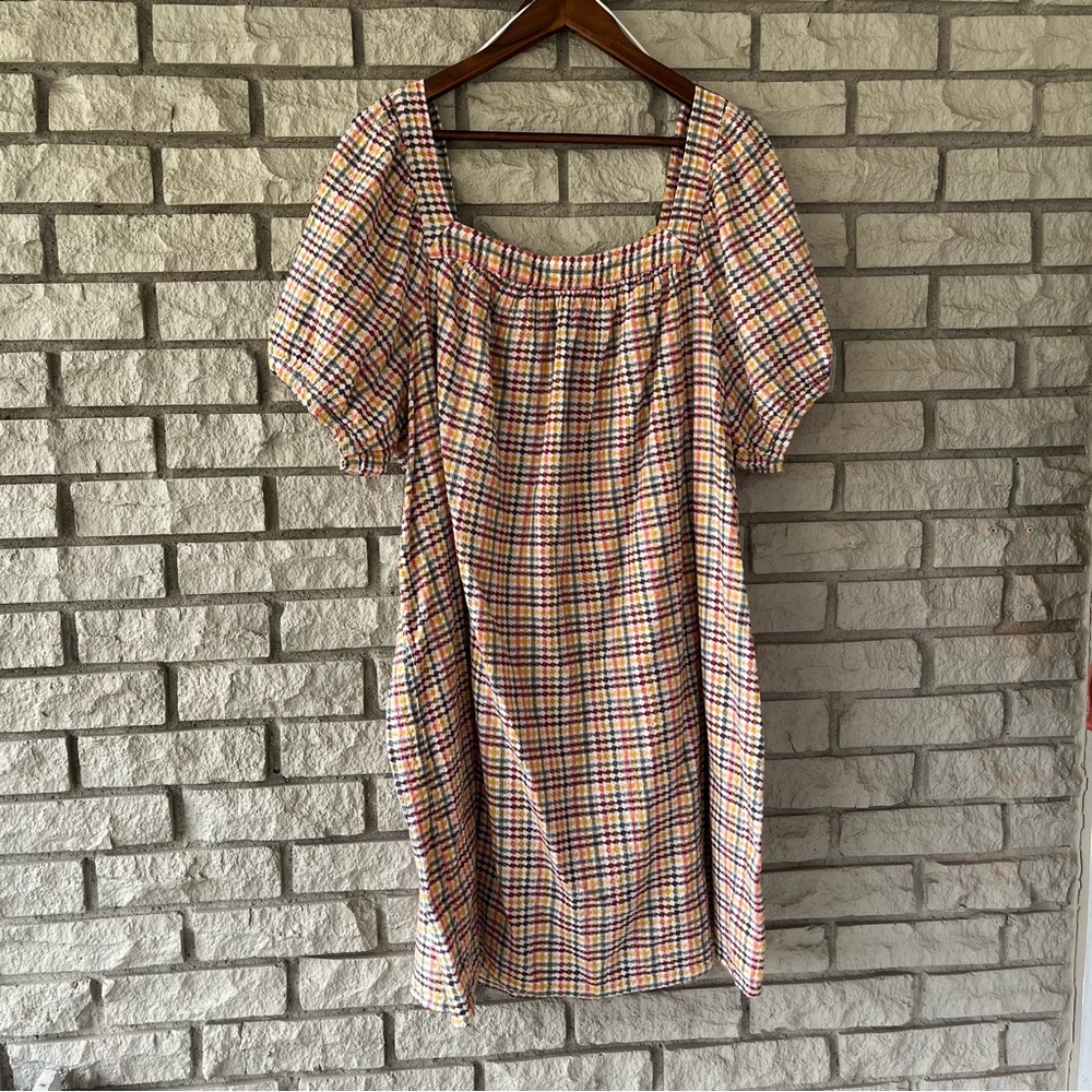 Old Navy Autumn Colored Puff Sleeve Aline Dress 
Size 2X